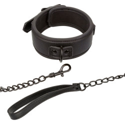 Calexotics - Nocturnal Collier Et Laisse En Cuir Réglable Noir